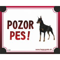Tabuľka Pozor Pes - doberman